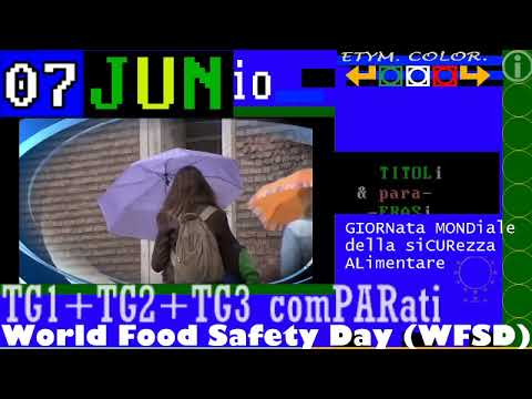 TITOLI TG1 giorno 07 giugno 2021 LuneDIE / Giornata Mondiale della  Sicurezza Alimentare