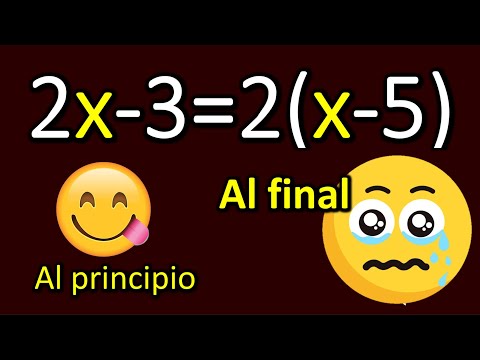 Ecuación de primer grado con paréntesis, 2x-3=2(x-5)