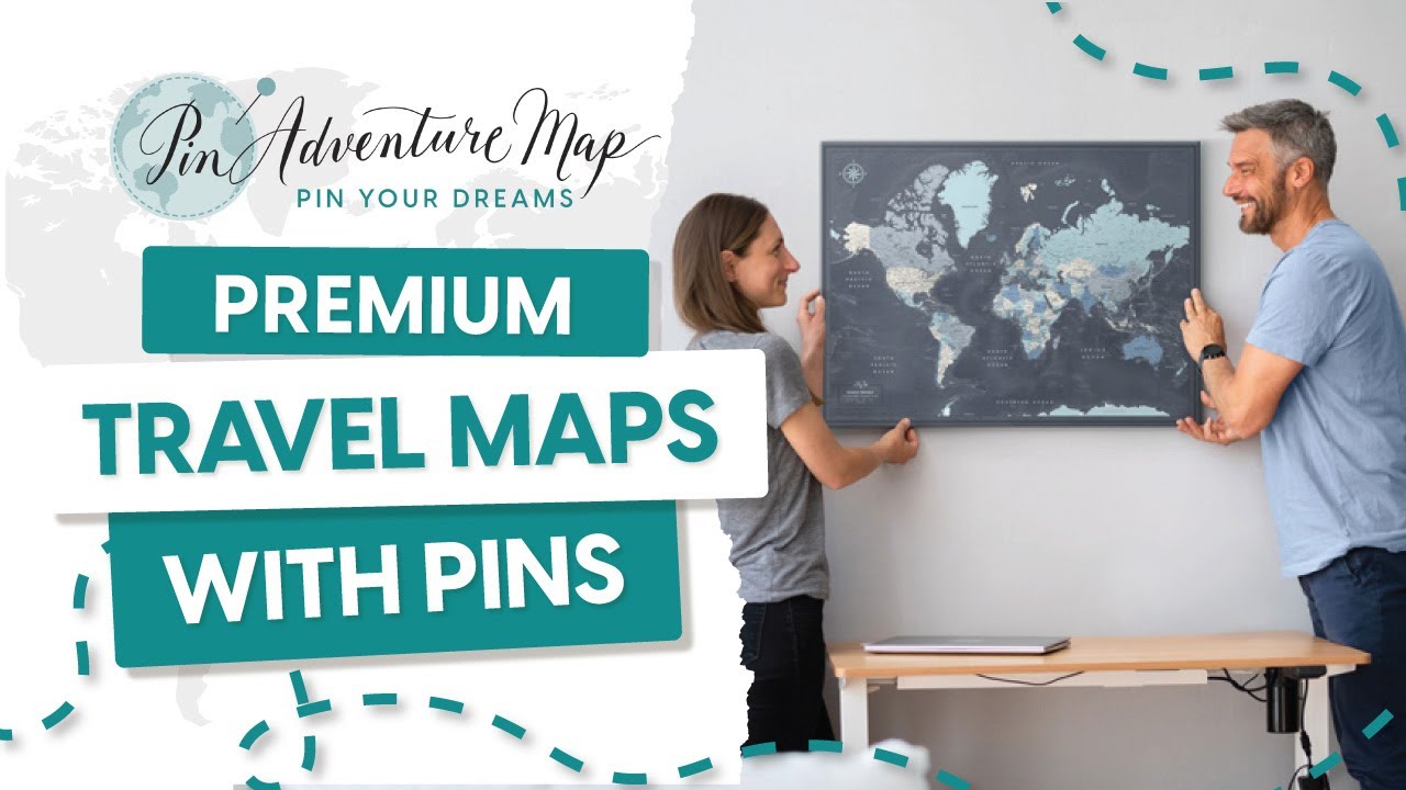 Pin Adventure Map - Push Pin Travel Map on Canvas