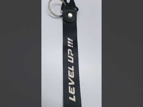 25mm LEVEL UP Satin Keychain With Carbiner And Flat Challa Ring