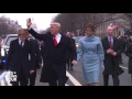 President Donald Trump walks parade route on Inauguration Day 2017