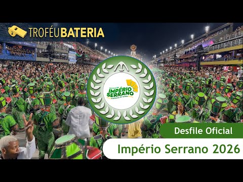 Bateria do Império Serrano no desfile oficial da Série Ouro de 2026
