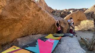 Video thumbnail: Son of Claudius Rufus, V5 (left). Happy Boulders