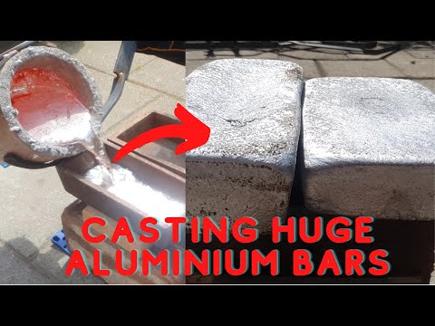 Casting huge aluminium bars - Devil Forge - Melting metal
