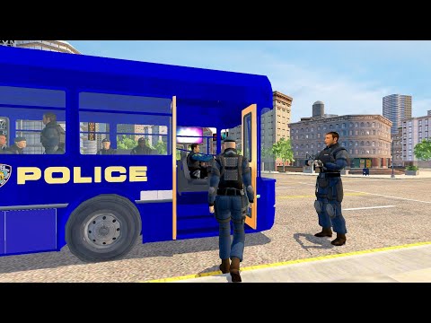 US Police Off-road Coach Bus Mountain Driving Simulator