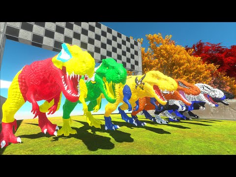 7 T-rex Superheroes Dc Marvel Justice League Speed Race Champions - Animal Revolt Battle Simulator