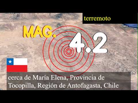 Terremoto cerca de María Elena, Provincia de Tocopilla, Región de Antofagasta, Chile actualizacione