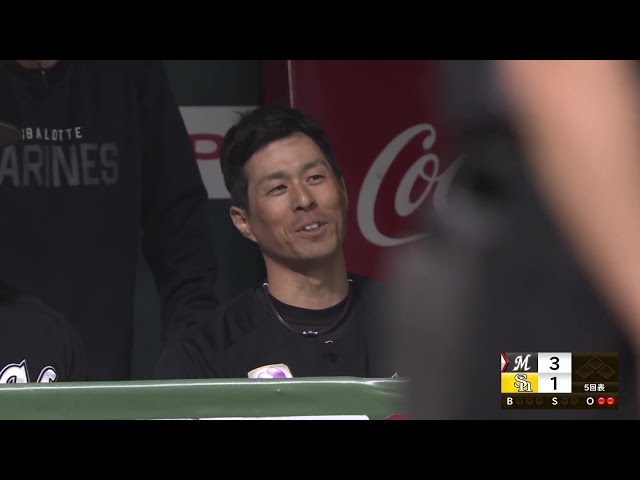 【5回表】直球を振り抜いて逆転成功!! マリーンズ・岡大海 テラス席への3ランHR!! 2025年3月29日 福岡ソフトバンクホークス 対 千葉ロッテマリーンズ