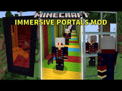 TRAVEL BETWEEN DIMENSIONS WITHOUT A LOADING SCREEN!!  - IMMERSIVE PORTALS - MINECRAFT REVIEW MOD 1.16.5