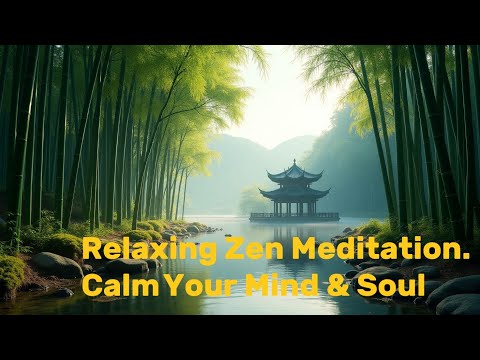 Relaxing Zen Meditation Music, Bamboo Flute, Sleep, Water Sound, Birds Sound
