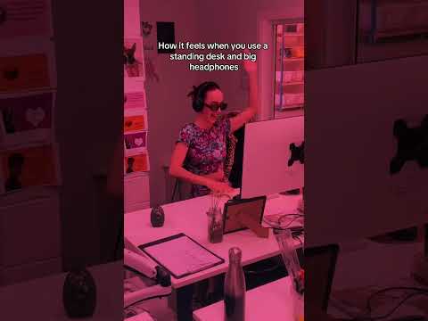 DJ Rene in the house 🕺🪩 #blackmilk #blackmilkclothing #dj #standupdesk #dance #club #officelife