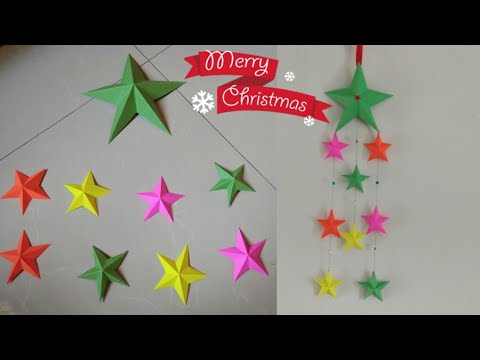 DIY Easy 3D Paper Stars/Making Wall Hanging With Paper Star/Christmas Craft Ideas/Home decor ideas Video