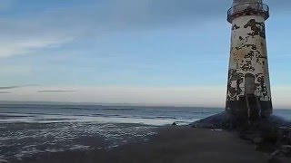 Lighthouse at Talacre Beach Flintshire Wales UK 27.12.15