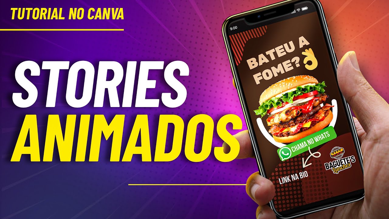 COMO FAZER STORIES ANIMADOS PARA HAMBURGUERIA NO CANVA