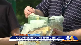 Time capsule removed from Confederate statue in Virginia