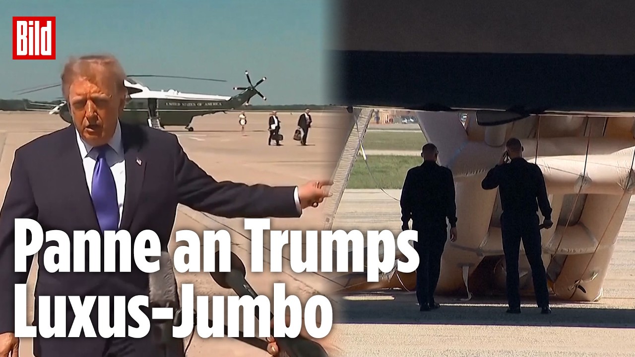 Notrutsche am Präsidentenflieger ausgelöst: Trump wartet nach Panne an Air Force One