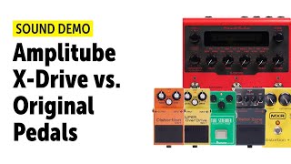 Video thumbnail for Amplitube X-Drive vs. Original Overdrive & Distortion Pedals - Audio Comparison (no talking) by Guitar Bonedo