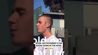 WHEN JUSTIN BIEBER’S CAR BROKE DOWN IN THE HOOD.  🚗🤦‍♂️😫😂