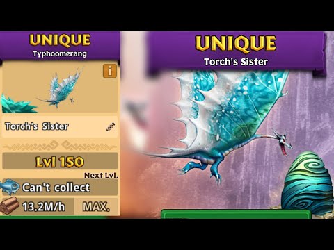 Torch's Sister Max Level 150 Titan Mode - Unique Typhoomerang - Dragons: Rise of Berk