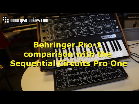 Behringer Pro 1 comparison with the Sequential Circuits Pro One analog synthesizer