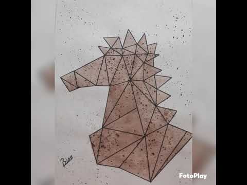 geometric art #shorts #geometric #geometricart #animals #art #painting #watercolor #easy #drawing