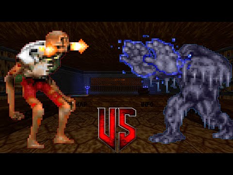 Revenant vs Wendigo - CROSSOVER FIGHT - DOOM vs HEXEN Monster Infighting