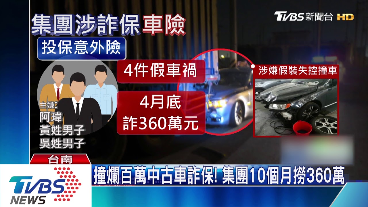 撞爛百萬中古車詐保! 集團10個月撈360萬