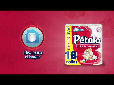 thumbnail video image 2 of Papel higiénico Pétalo Rendimax 18 rollos con 280 hojas dobles c/u, 2 of 6