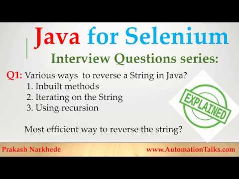 Java Interview Questions For Selenium Q1 Various Ways To Reverse String Using Java Recursion