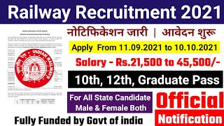 RAILWAY RECRUITMENT 2021 | rrb new vacancy, new vacancy 2021, bookng clerk, tte, goods guard bharti