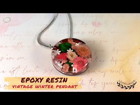 ~JustHandmade~ Epoxy resin winter jewelry / Vintage wood and snow Christmas pendant - tutorial /DIY