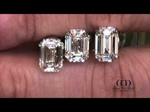 Veiwing 3ct G VS1 Emerald Diamonds using Natural Daylight