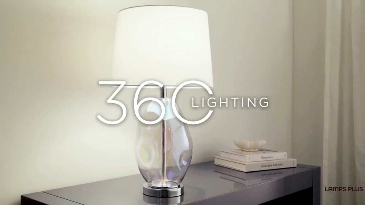 Video 1 Watch A Video About the Samantha Clear Iridescent Glass Table Lamp