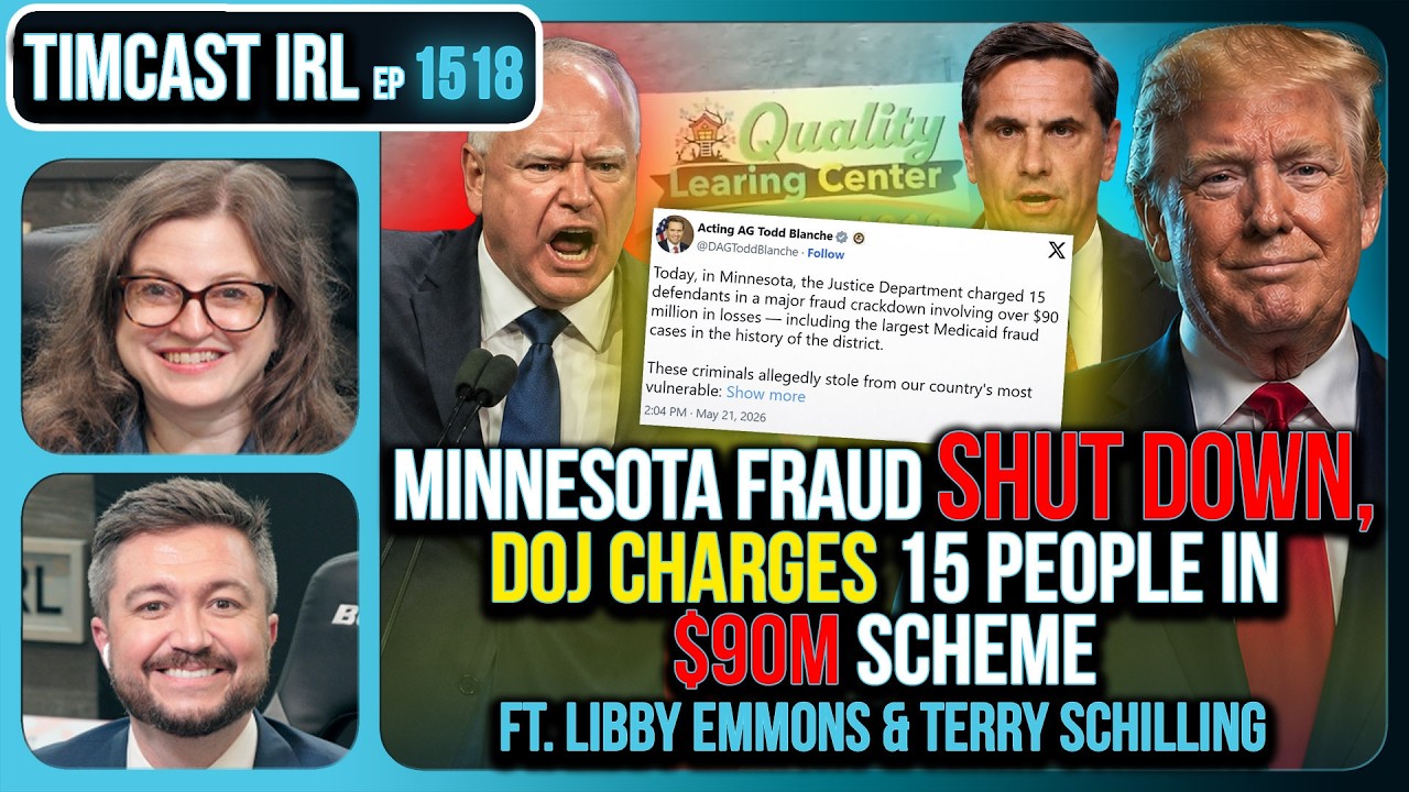 Minnesota Fraud SHUT DOWN, DOJ CHARGES 15 People In $90M Scheme | Timcast IRL