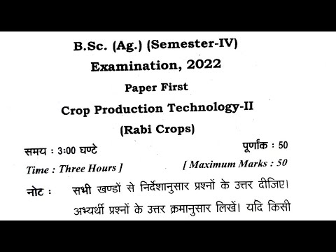 crop production technology rabi crops paper 2022 crop production technology rabi crops