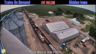 🔴Live Rail/SkyCam: Glidden Iowa - Cam 2 (East) with Extremely Long-Range Railroad Radio Feed 🔊