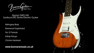 Video thumbnail for Ibanez GRG140 Sunburst RG Series Electric Guitar | Bonners Guitar Store by Bonners Guitar Store