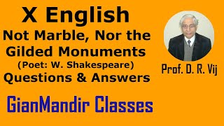 X English | Not Marble, Nor the Gilded Monuments (Poet: W  Shakespeare) | Q. &amp; A. by Puja Ma&#39;am