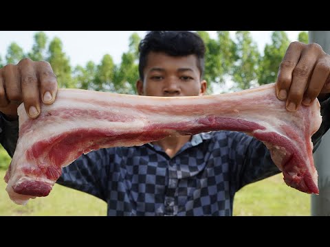 Crispy Pork Belly Salad Recipe | Deep Fried Pork Belly | Eating Crispy Pork Belly Salad