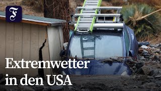 Starkregen in Kalifornien und Rekordschneefälle in New York