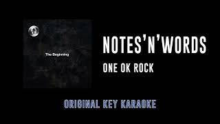 Download lagu Notes'n'Words - ONE OK ROCK | カラオケ | The Beginning | Karaoke Instrumental with Lyrics mp3
