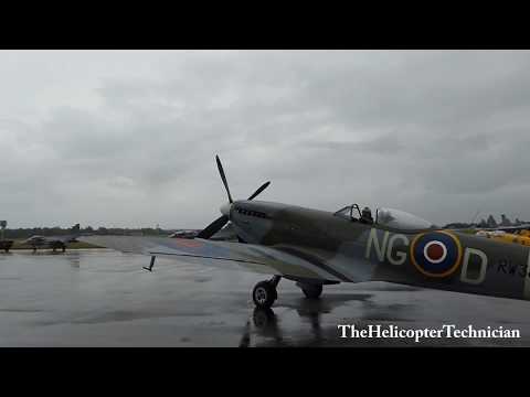 Supermarine Spitfire Mk XVI startup and take off