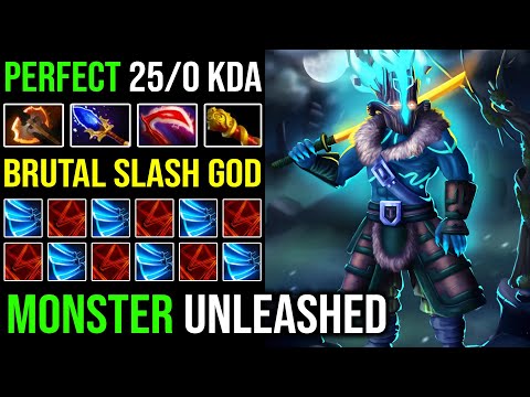 NEW Insane Monster Unleashed Perfect 25/0 KDA with Battle Fury Jungle Juggernaut Deleted ALL DotA 2