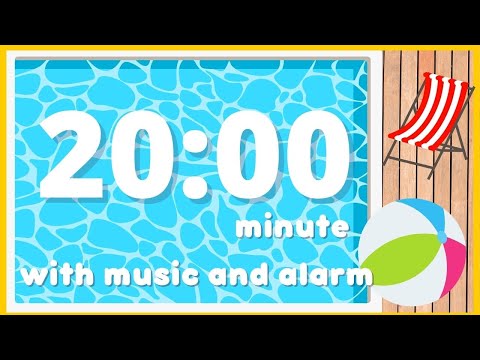 20-minute Summer-themed Countdown Timer with Music for Studying or Brainbreaks | with Alarm