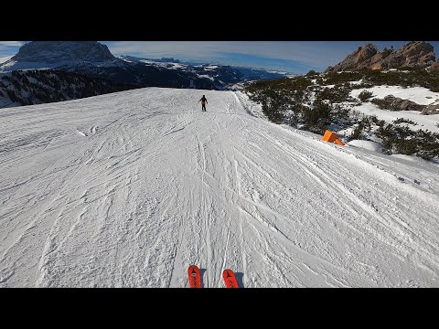 Discesa pista nera CIR Selva di Val Gardena inverno 2022-2023