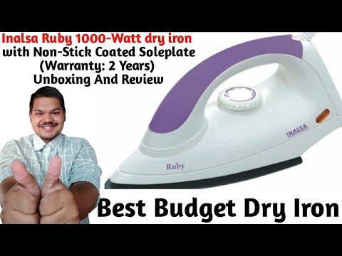 Inalsa Ruby 1000Watt Dry Iron With NonStick Coated Soleplate Unboxing