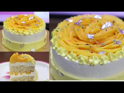 Mango Cake Recipe - Eggless Mango Cake Without or with Oven - Super Delicious - @cookwithsarabjit