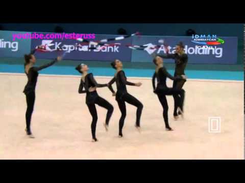Ukraine 3 balls + 2 ribbons AA - European Championships Baku 2014
