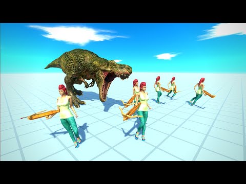 T-REX vs CROSSBOW ANEKO TEAM - Animal Revolt Battle Simulator #Shorts