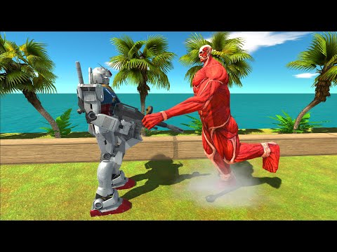 Gundam RX-78 vs Colossal Titan Coconut island Death Run - ARBS